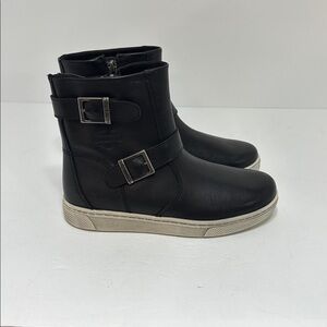 Harley-Davidson Black Leather Boots with Silver Buckles Size 7